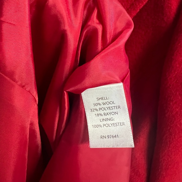J. Jill - Womens Red Trench Wool Blend Coat Sz XL - Picture 5 of 5